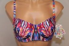 NWT BECCA Swimsuit Bikini Bra Top Sz L MUL Underwire adjustable straps ELB