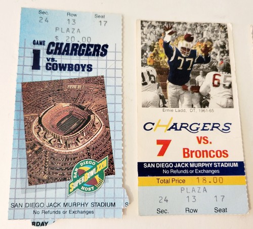 Mixed Lot of 4 San Diego Chargers Ticket Stubs 1982 Year ETC- STUBS As SHOWN - Picture 2 of 3