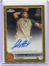 2022-23 Topps Chrome OTE JAHZARE JACKSON RC #CA-JJ1 GOLD REFRACTOR AUTO 16/50