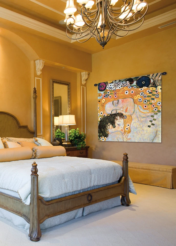 Mother and Child Belgian Tapestry Wall Hanging Jacquard Woven Home Decor Art - Image 2 of 4