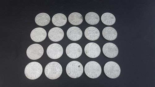 2: 20 x Genuine EF Condition Australian 1966 Round 50c Silver Coins 266.2g Aust - Picture 8 of 16