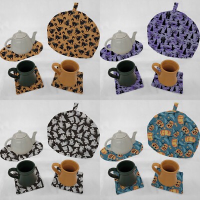 Halloween Tea Pot Cozy & Coaster Set