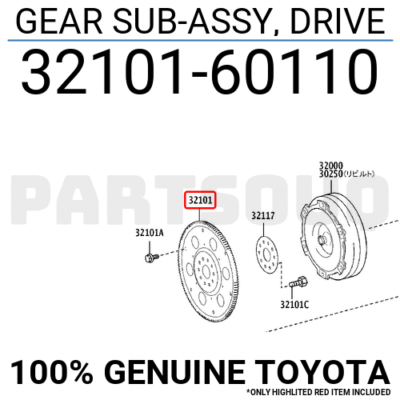 3210160110 Genuine Toyota GEAR SUB-ASSY DRIVE 32101-60110 for sale