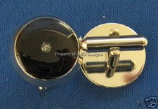 1pr Silver Plated Tuxedo Black Onyx Mens Cuff Link 6732