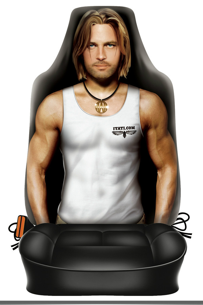 Car seat cover SEXY MAN Made in Italy lifesize man HD image FITS ALL CAR models-image