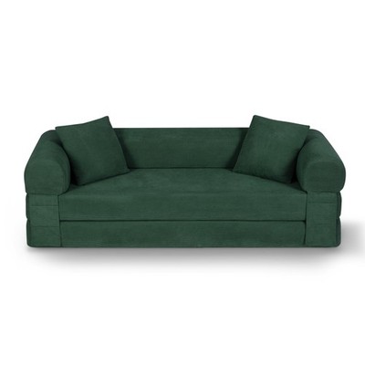 Convertible Sofa Bed Queen 80'' Boneless Corduroy Sleeper with Storage