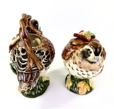 Vintage Fitz & Floyd Quail Bird Creamer Sugar Bowl Set Huntington Discontinued