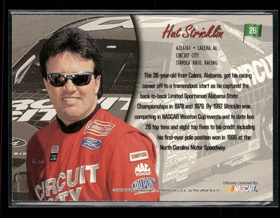 Hut Stricklin 1997 Fleer Update Auto - Image 2 of 2