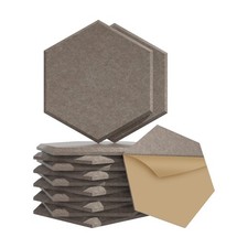 15 Pack 12" x 11" x 0.35" With Adhesive Backing , 15 Camel Hexagon