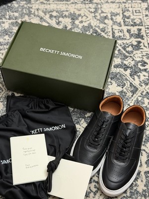 Beckett Simonon Garcia Full-Grain Leather Sneaker Men's US 10 Black Designer