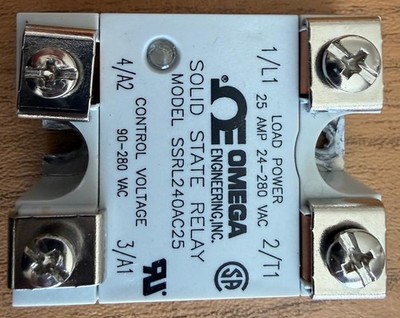 Omega SSRL240AC25 Solid State Relay 25A 240VAC Zero-Cross DIN Panel Mount
