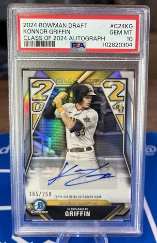 2024 Bowman Draft Konnor Griffin Class of 2024 Auto Refractor /250 PSA 10 GEM MT