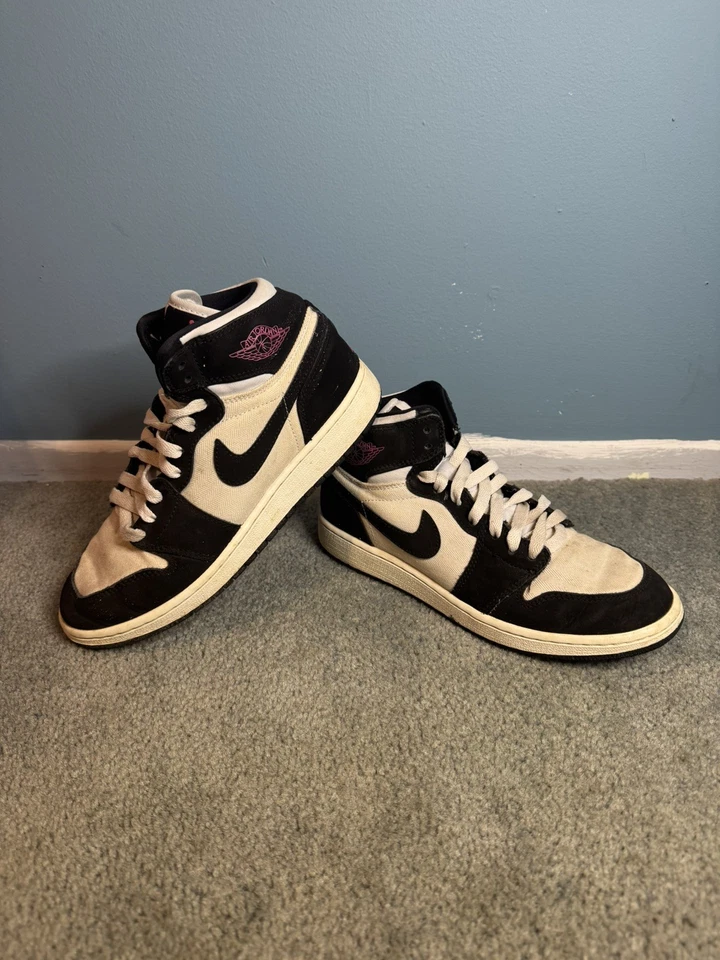 Air Jordan 1 Alto 332148-015 GS Platino Puro Negro Gris Rosa Talla 5.5Y Foto 2 de 4