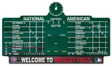 Chicago Cubs Wrigley Field Scoreboard Design Wood Sign - 11" x 17" [NEW] Wall