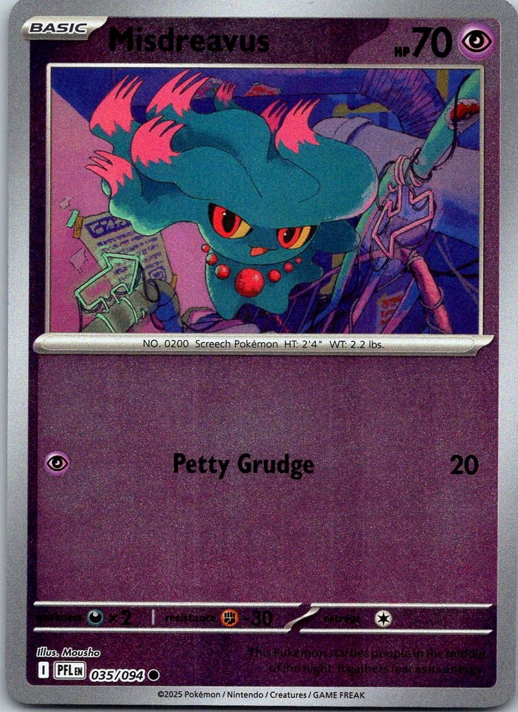 Misdreavus Reverse Holo Common ME02: Phantasmal Flames - 035/094 NM