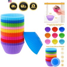 Silicone Muffin Cups Reusable Food Grade Cupcake Liners for Baking 54 Pack