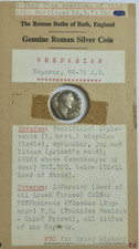 Vespasian (AD 69-79) AR Denarius; Roman Baths of Bath England enscaps; RIC 43