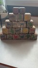 VTG Wooden  Animal Illustration Blocks 50s-60s Set Of 20 Distressed Rough — photo 3