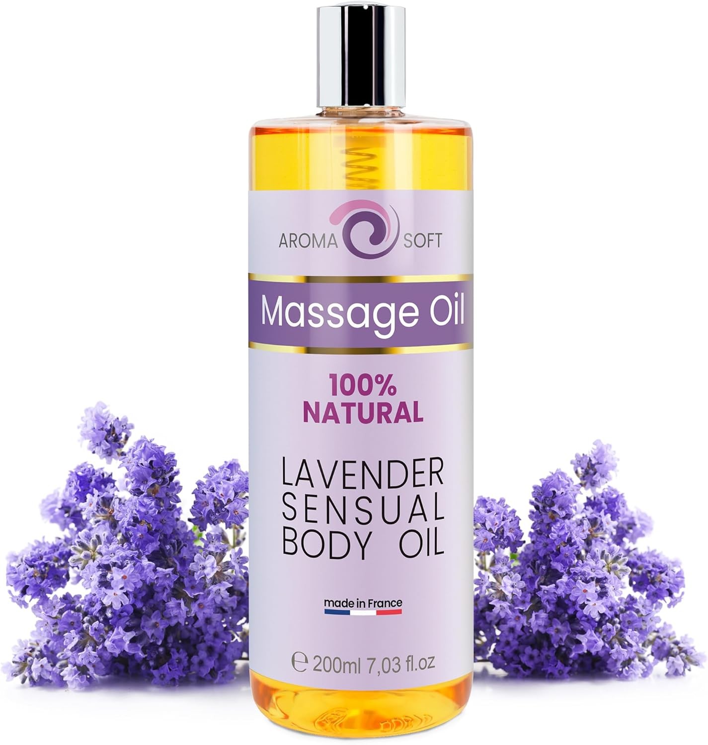 100% Natural Lavender and Grapeseed Body Massage Oil | Aromatherapy Spa Experie