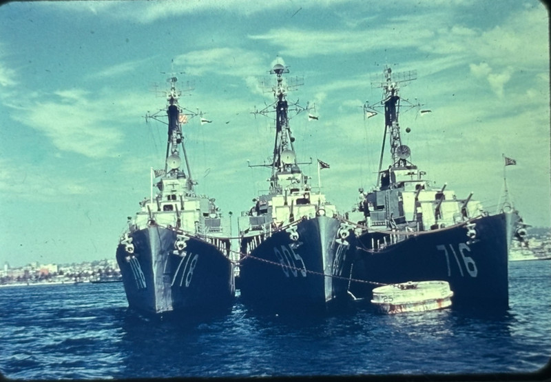 US Navy Destroyers Moored Original 35mm Film Slide