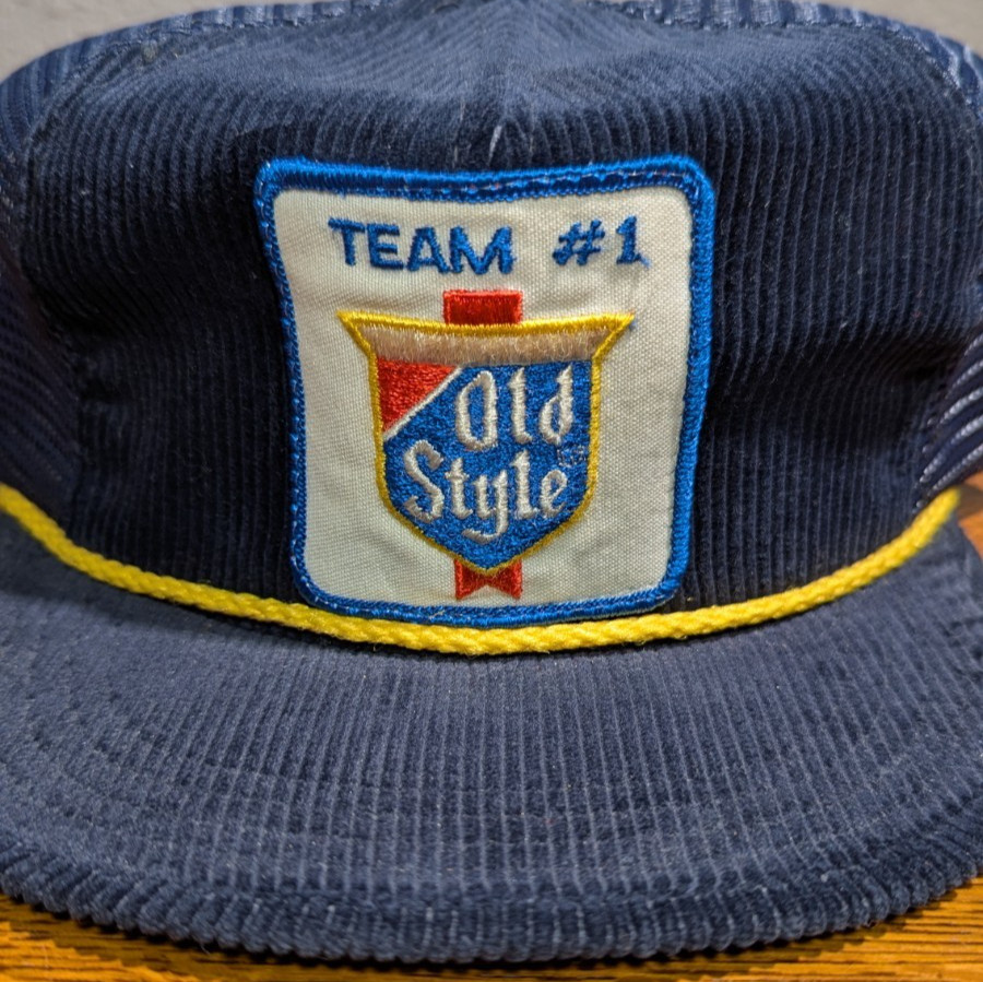 Vintage Old Style Beer Patch Snapback Trucker Hat… - image 4