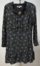 Loft Women's Size 6P Black/White Rayon Long Sleeve Shift Dress NWT