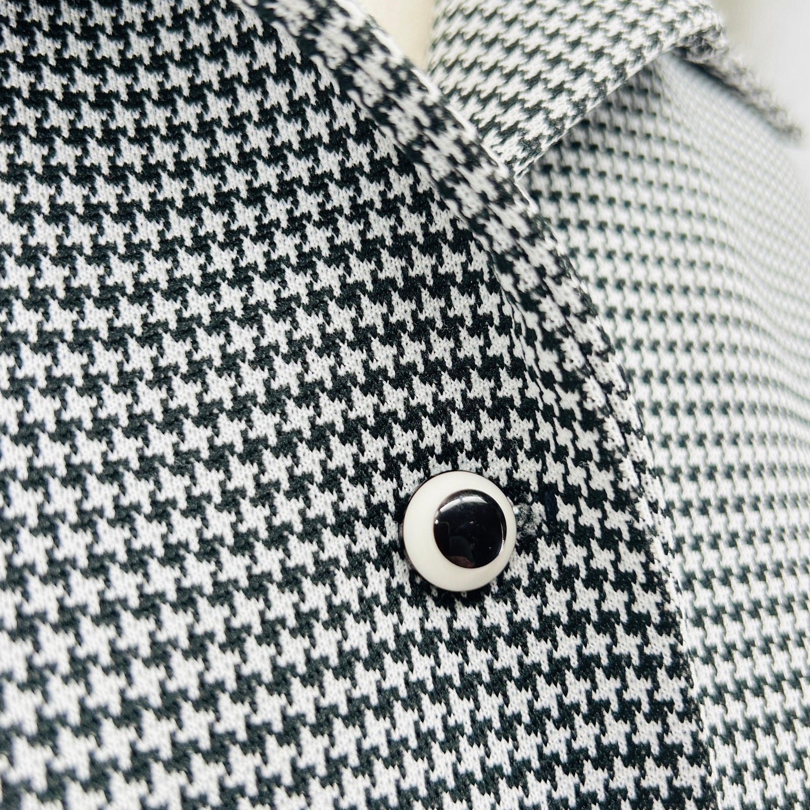 Vintage 60s Jo Lester Houndstooth Black White Mod… - image 3