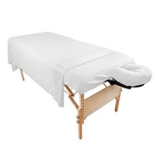Massage Table Poly-Cotton Sheet Sets by Body 1 Count Pack of 1 , White