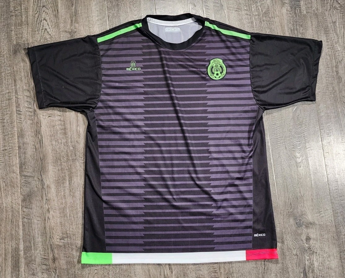 Mexico National Team FMF Soccer Jersey Men's Black Green Graphic Shirt No Tag
