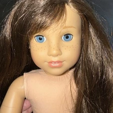 American Girl Doll Grace 18” Long Auburn Brown Hair Blue Eyes & Freckles 2014