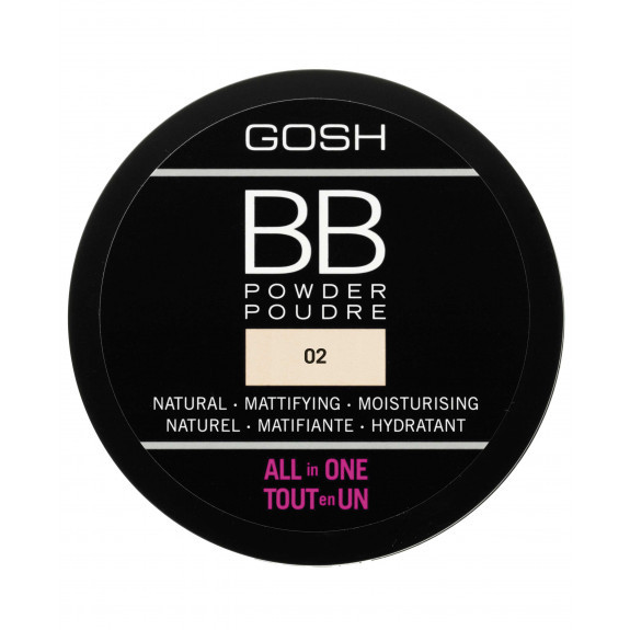 5701278615204 Пудра Gosh BB для приготовления пудры прасовани до тварзи 02 песочная 65г P1 Gosh 5690₽