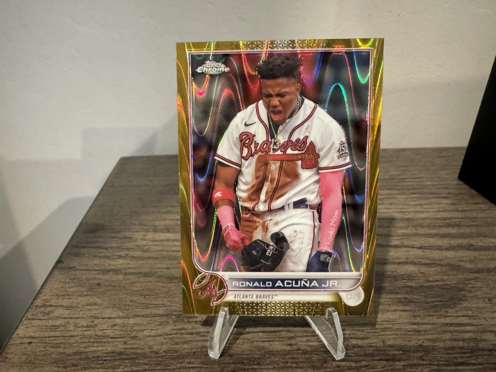 2022 Topps Chrome RONALD ACUNA JR Gold Refractor /50 #165 Atlanta Braves NL MVP