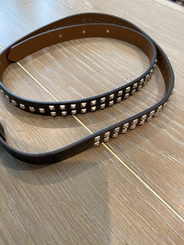 Cinturón de cuero marrón con tachuelas The Kooples nuevo con etiquetas para mujer talla 2 (mediano EE. UU.) - Imagen 5 de 14