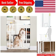 Carlson Extra Tall Walk Through Pet Gate with Small Pet Door, Includes 4-Inch...