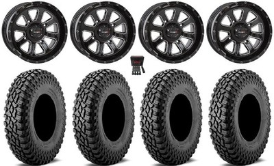 System 3 ST-4 14'' Wheels Black 32'' Incursion A/T Tires Can-Am Defender
