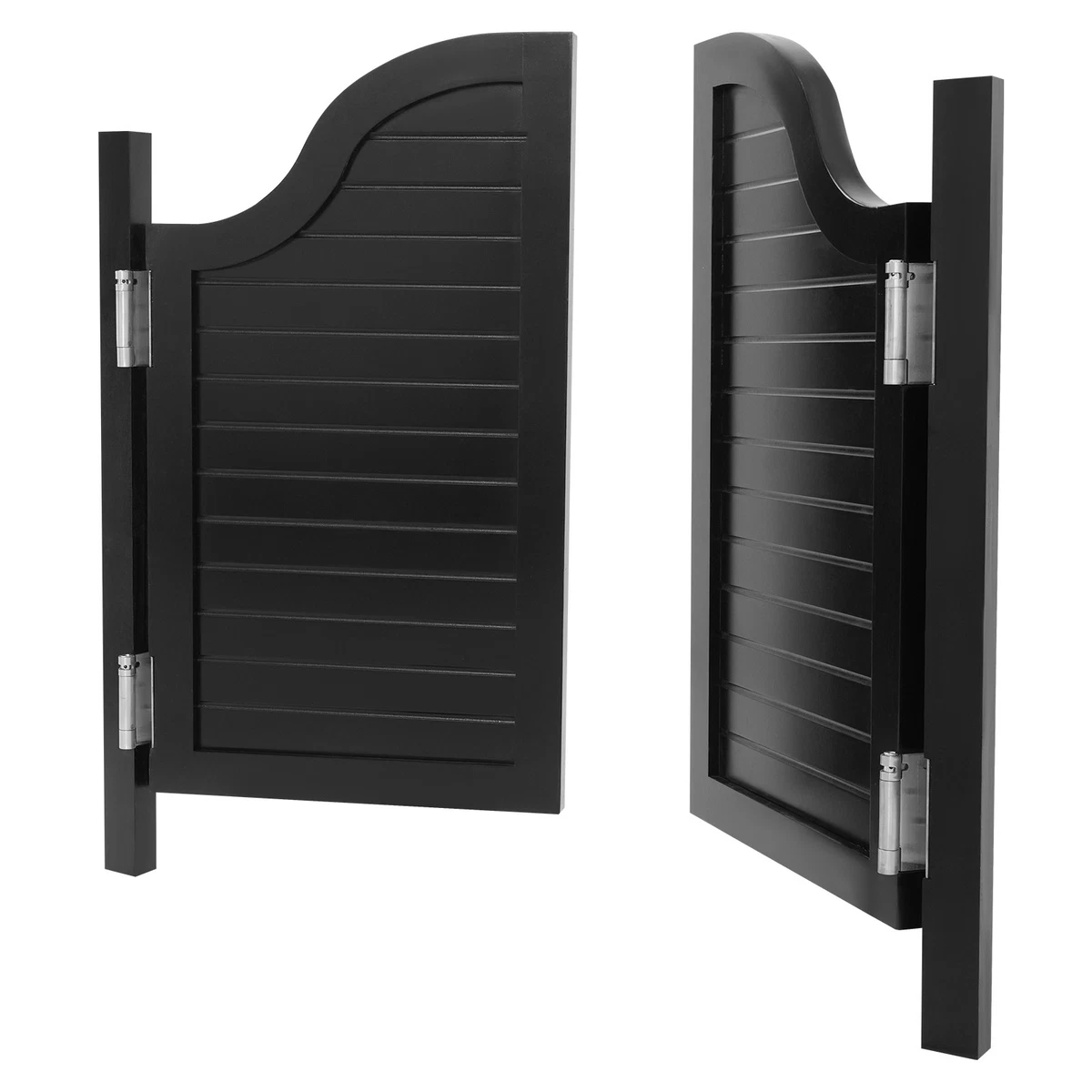 Puerta divisoria horizontal negra puerta de madera maciza oscilante