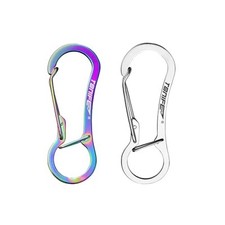 Carabiner Clip 2-Pack, Stainless Steel MT2803 Rainbow Titanium Polishing