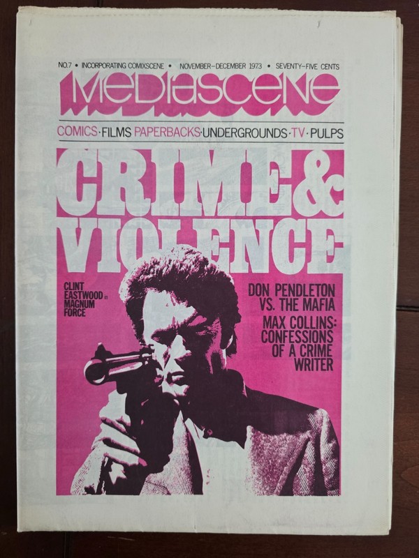 MEDIASCENE # 7 MAGAZINE JIM STERANKO CRIME & VIOLENCE MAX COLLINS CLINT EASTWOOD