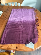 Patra Modal Pashmina Scarf with Fringing Purple Ombre with Bag