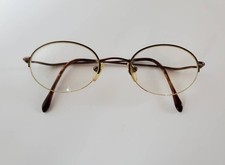 Vintage FENDI Womens Copper Half Rim Small Oval Eyeglasses Frames 90s 46-20