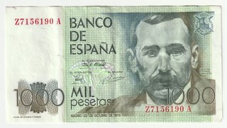 1000 Pesetas 1979 Spanien.