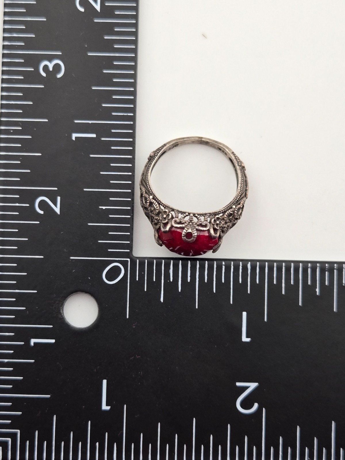 Vintage BJC Samuel Benham Ruby Ring Sterling Silv… - image 9