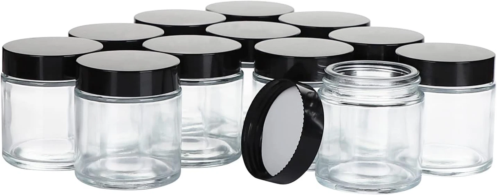 4OZ Glass Jars with Lids, Hoa Kinh Small Glass Jars, 12 Pack Empty round Canning