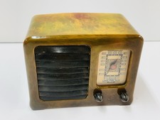 VTG EMERSON BM-258 BIG MIRACLE GREEN SWIRLED CATALIN DECO TUBE RADIO