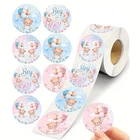 Gender Reveal Stickers Boy or Girl Teddy Bear Baby Shower Labels Crafts