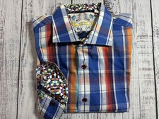 NEW Mens Robert Graham Shirt Sz L Vintage Print Paisley Plaid 0746