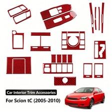 Red Real Carbon Fiber Interior Full Set Sticker For Scion Tc 2005-2010