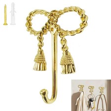 1 PCS Elegant Gold Brass Bow Wall Coat Hook Cute Bowknot Mount Decor Towels