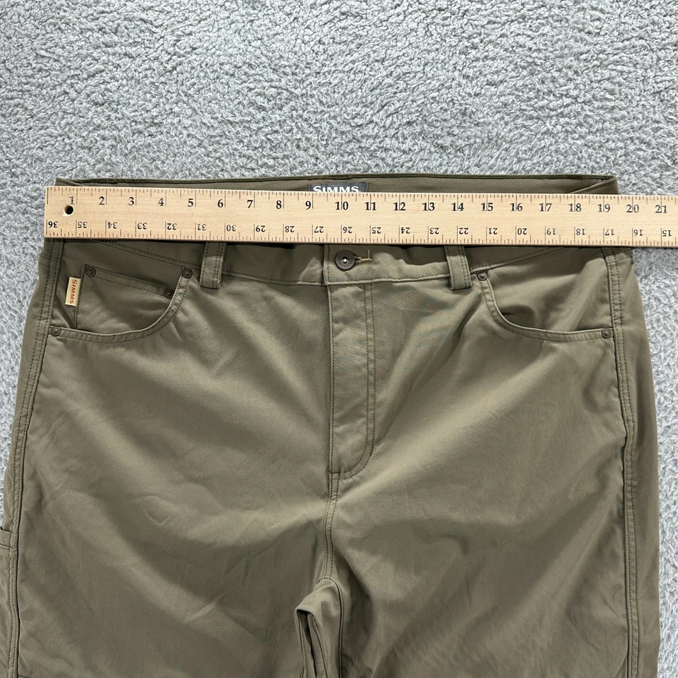 Pantalones Simms Para Hombres 38s Marrón Pesca Senderismo Cónicos Elastizados Exterior Pantalones 38x29 Foto 3 de 4