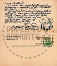 JUSTICE LEAGUE SENTINELS POSTCARD & MAILER REPRINT RSHIP CARD - VINTAGE REPRINT